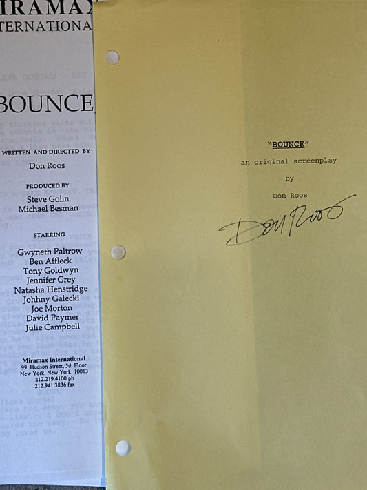 BOUNCE MOVIE: Director Signed Script from The MIRAMAX Archive