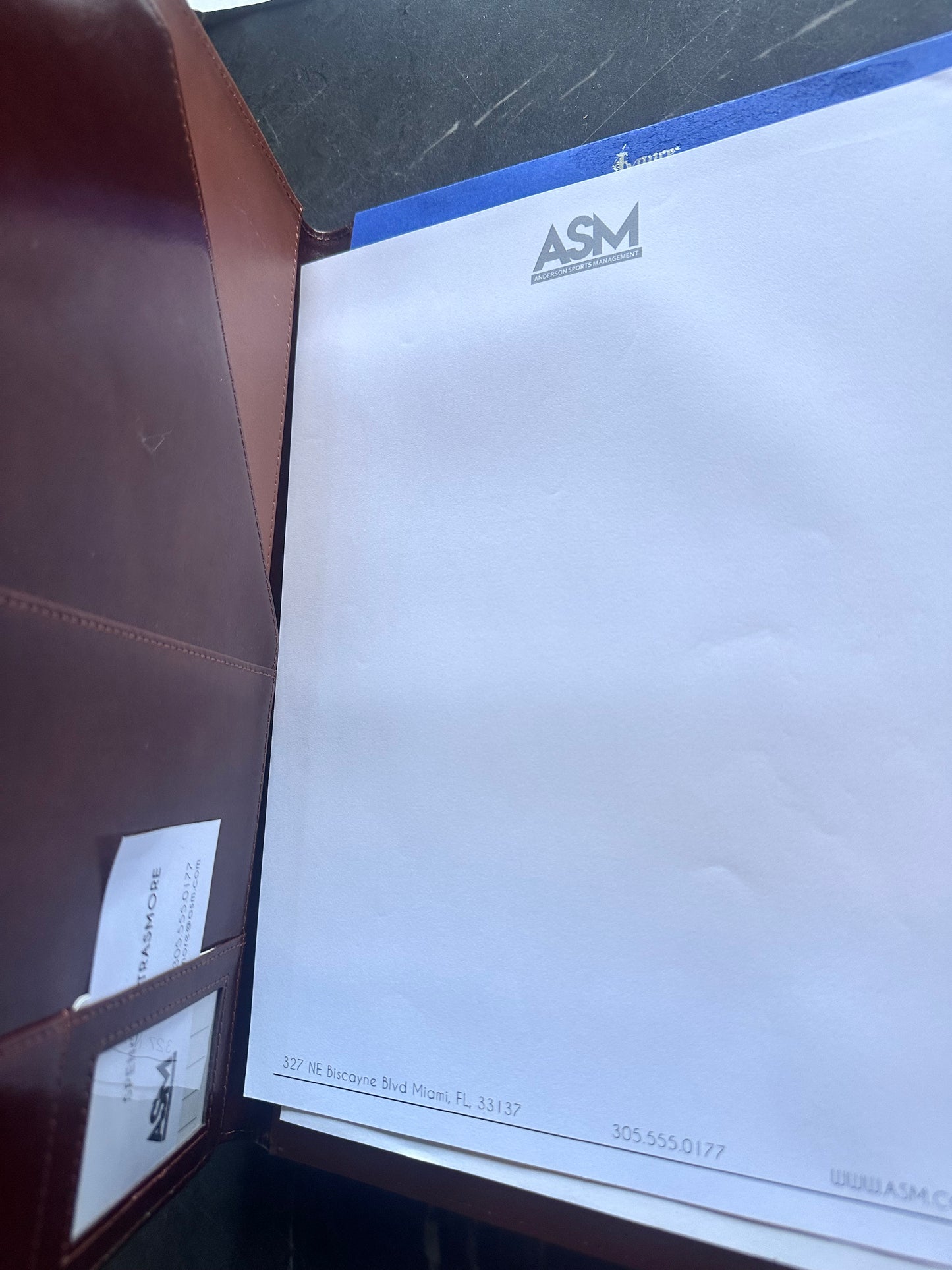 BALLERS: Spencer’s ASM Leather File Folder + Business Card from Season 5