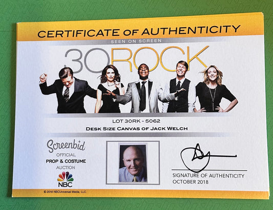 30 Rock: Living Room Size Canvas of Jack Welch