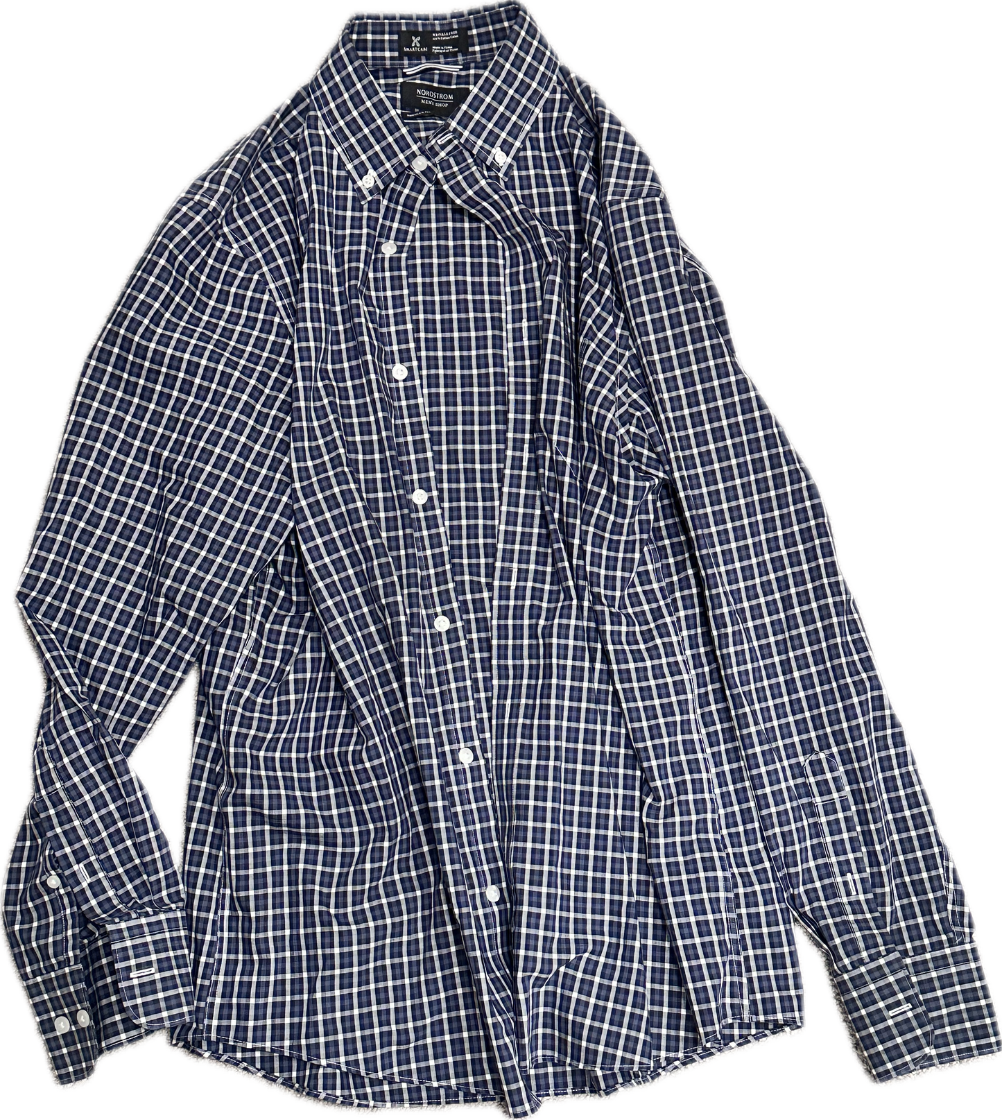 NEW GIRL: Winston Schmidt’s Nordstrom Blue and White plaid Button down Shirt (L)