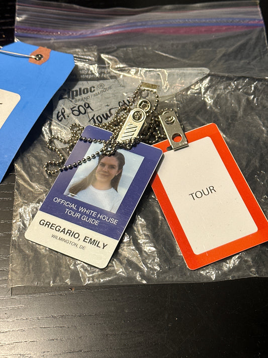 VEEP: Emily Gregario Whitehouse Tour Guide ID and Tour Badges from Episode 509