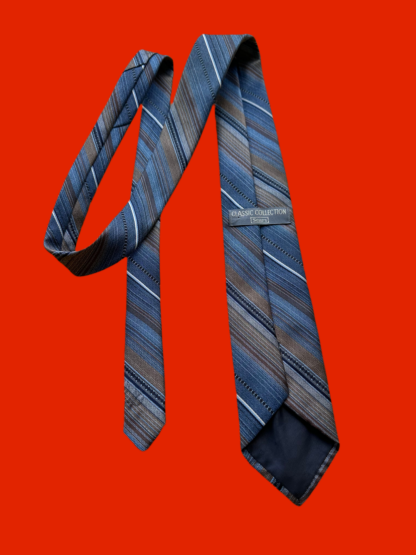 MAD MEN: Pete Campbell SEARS Mid-Century Striped Necktie and Business Card