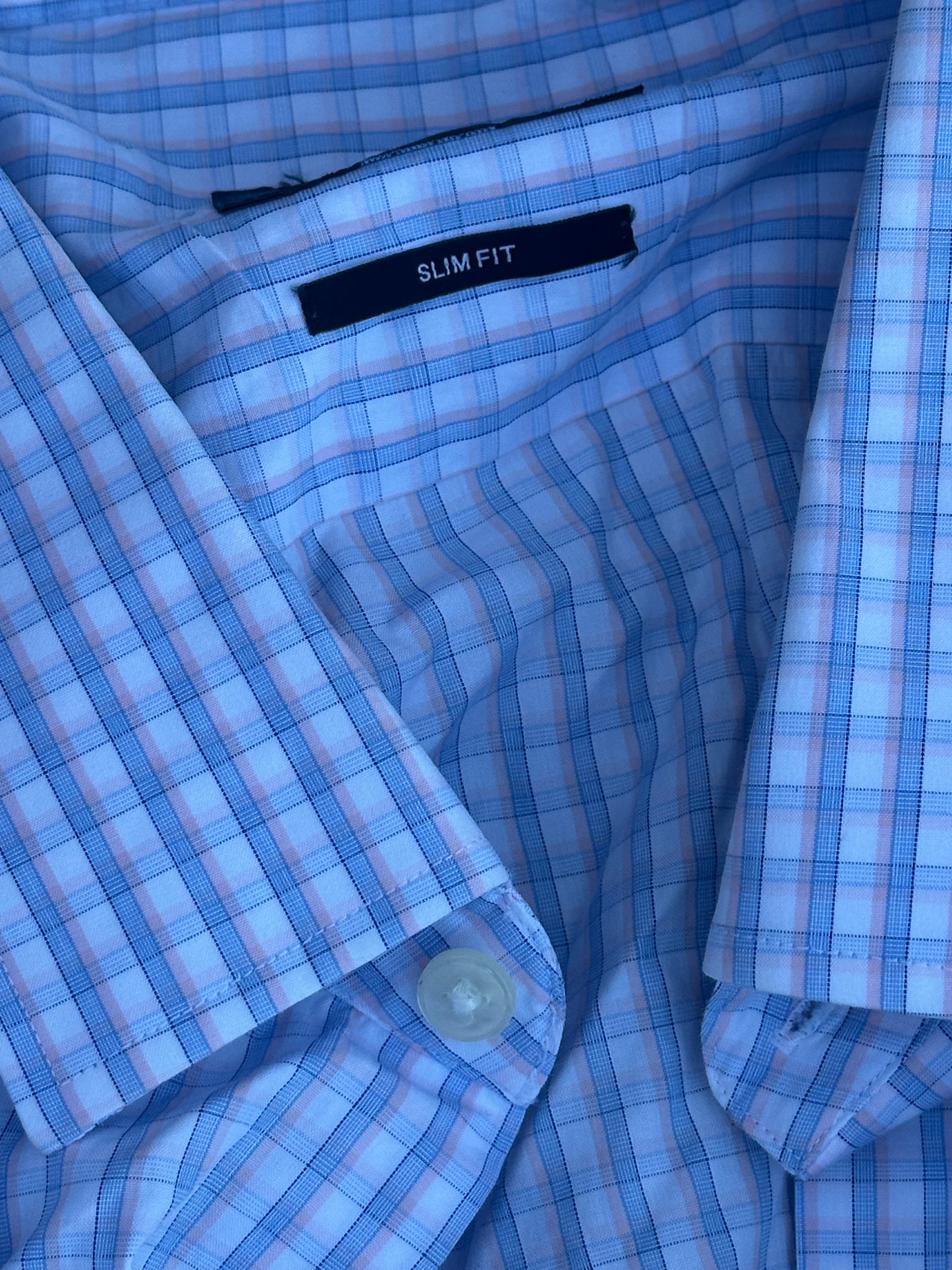 PARKS AND RECREATION: Andy Dwyer HERO plaid BOSS Shirt (XL)