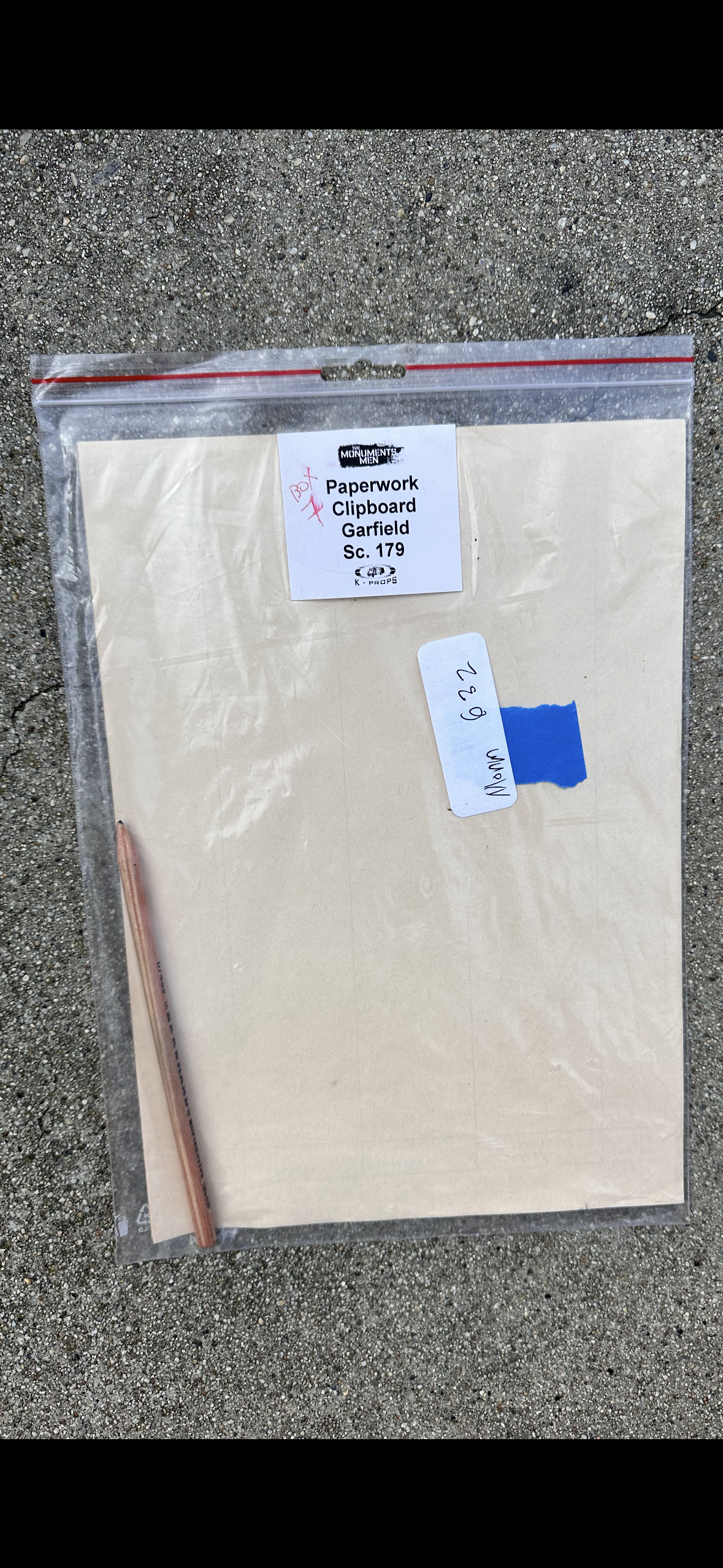 MONUMENTS MEN: Garfield’s HERO Paperwork and Pencil from Sc. 179