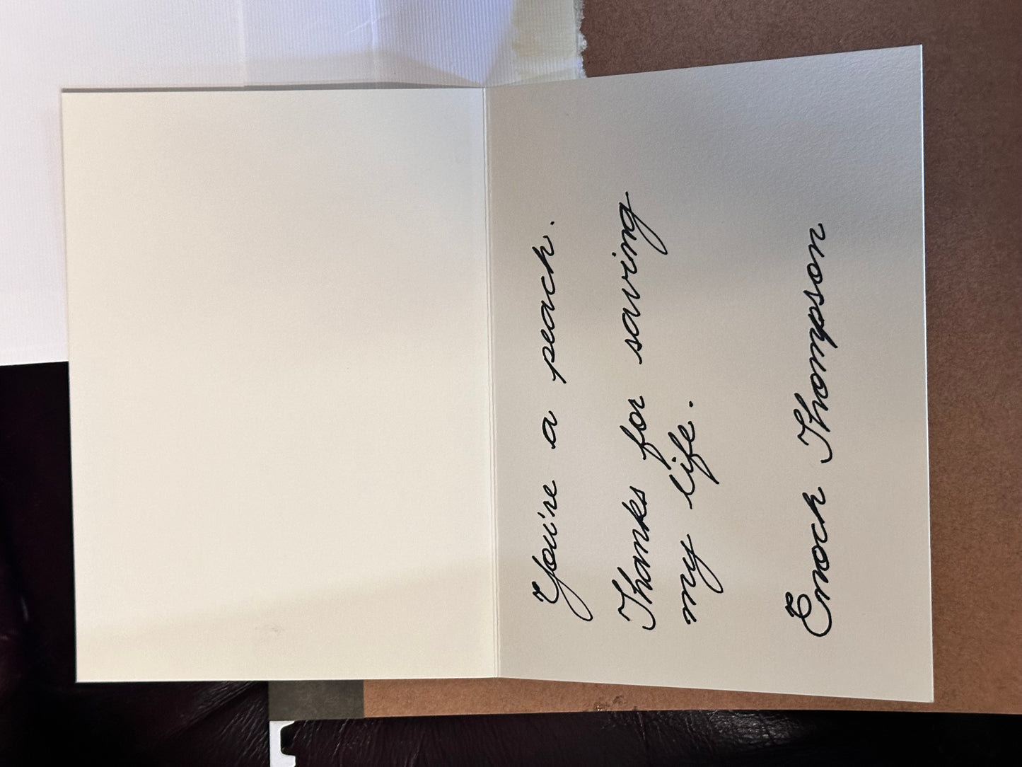 BOARDWALK EMPIRE: Thank You Card to Clifford Lathrop from Enoch Thompson from Episode 205