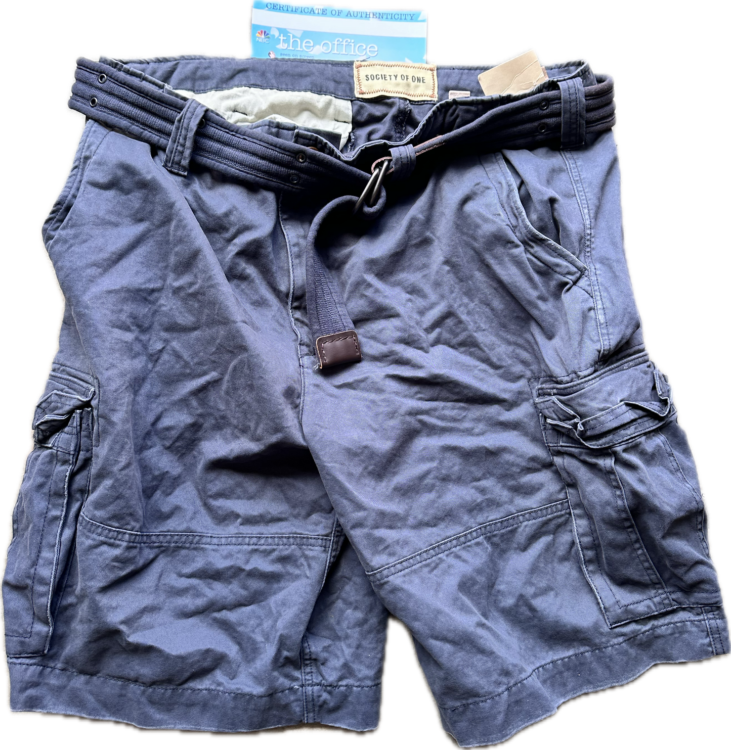 The Office: Stanley's Society of One Cargo Blue Shorts & Belt (46)