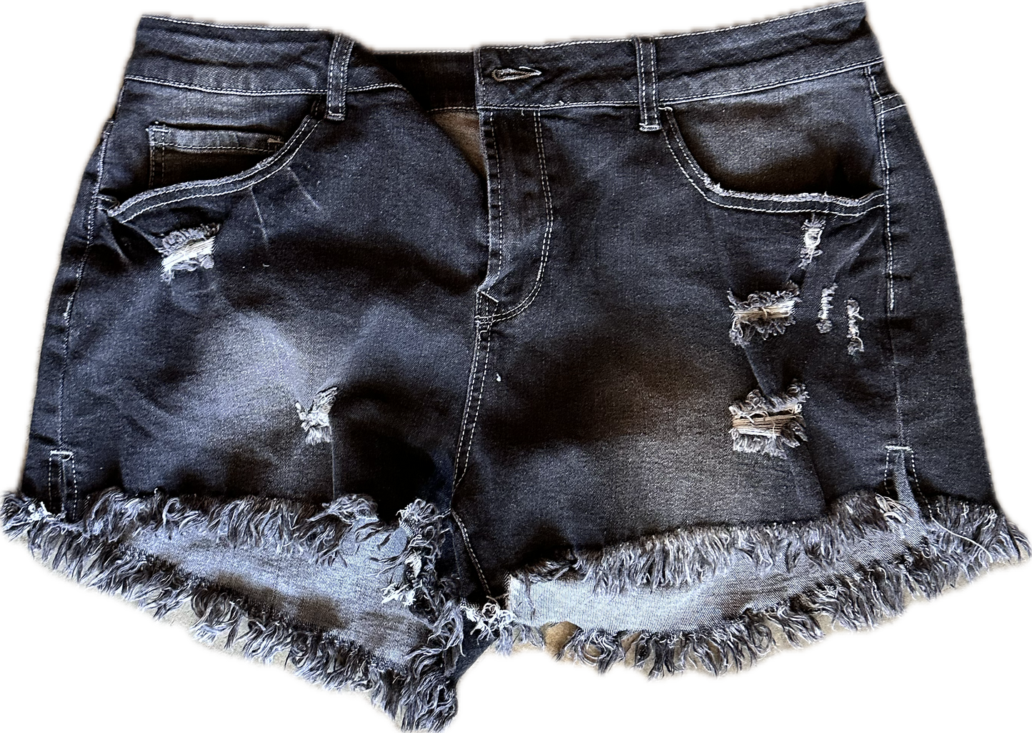 The Mindy Project: Mindy’s Black Denim Cut off Shorts (L)