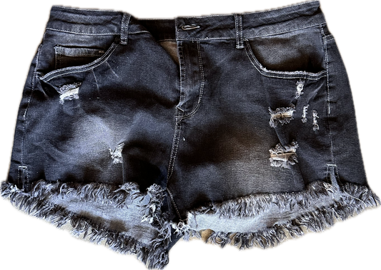 The Mindy Project: Mindy’s Black Denim Cut off Shorts (L)