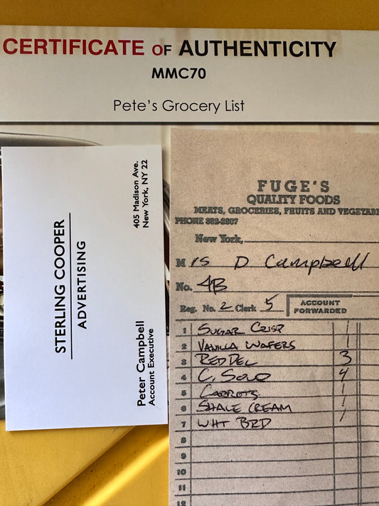 Mad Men: Pete's Grocery List