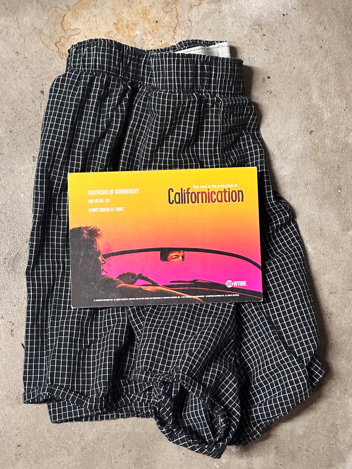 CALIFORNICATION: Lavine’s Boxer Shorts and White T-Shirt (L)