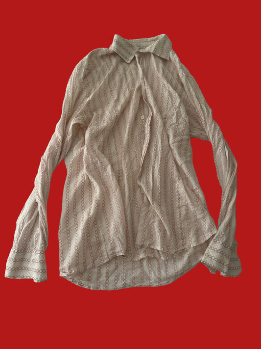 MAD MEN: Pete's HERO White Patern Button Shirt