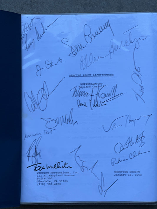 DANCING ABOUT ARCHITECTURE screenplay: Director & Cast Signed Script from The MIRAMAX Archive