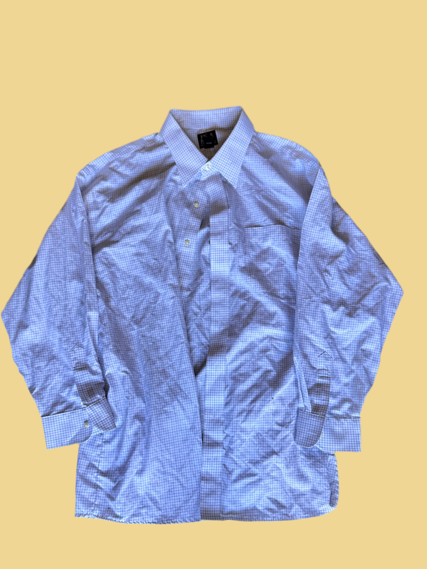 30 ROCK: Jack Donaghy's Jos A. Banks White Plaid Long Sleeve Shirt (17)