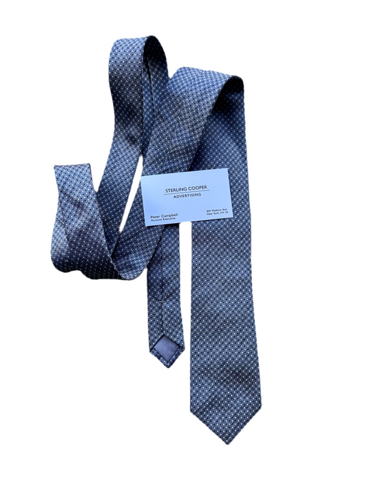 MAD MEN: Pete Campbell’s Vintage Necktie with Sterling Cooper Business Card