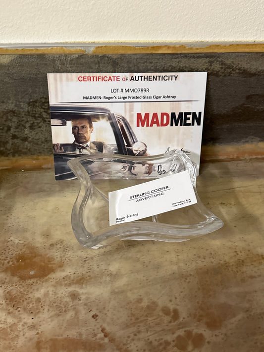 MAD MEN: Roger’s Mid Century Glass Cigar Ashtray and Business Card