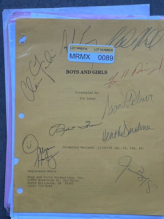 BOYS AND GIRLS screenplay: Director & Cast Signed Script from The MIRAMAX Archive