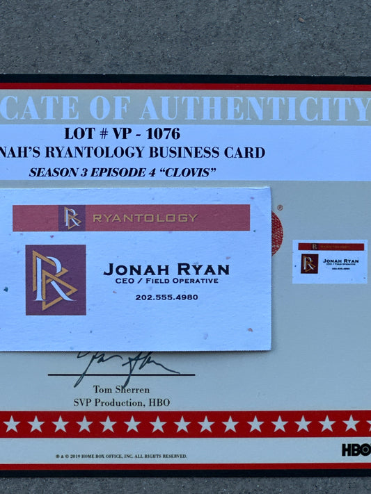 VEEP: Jonah HERO Business Card from Episode 304