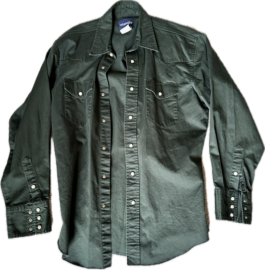 JUSTIFIED: Raylan's WRANGLER Green Snap Button Up Shirt (M)