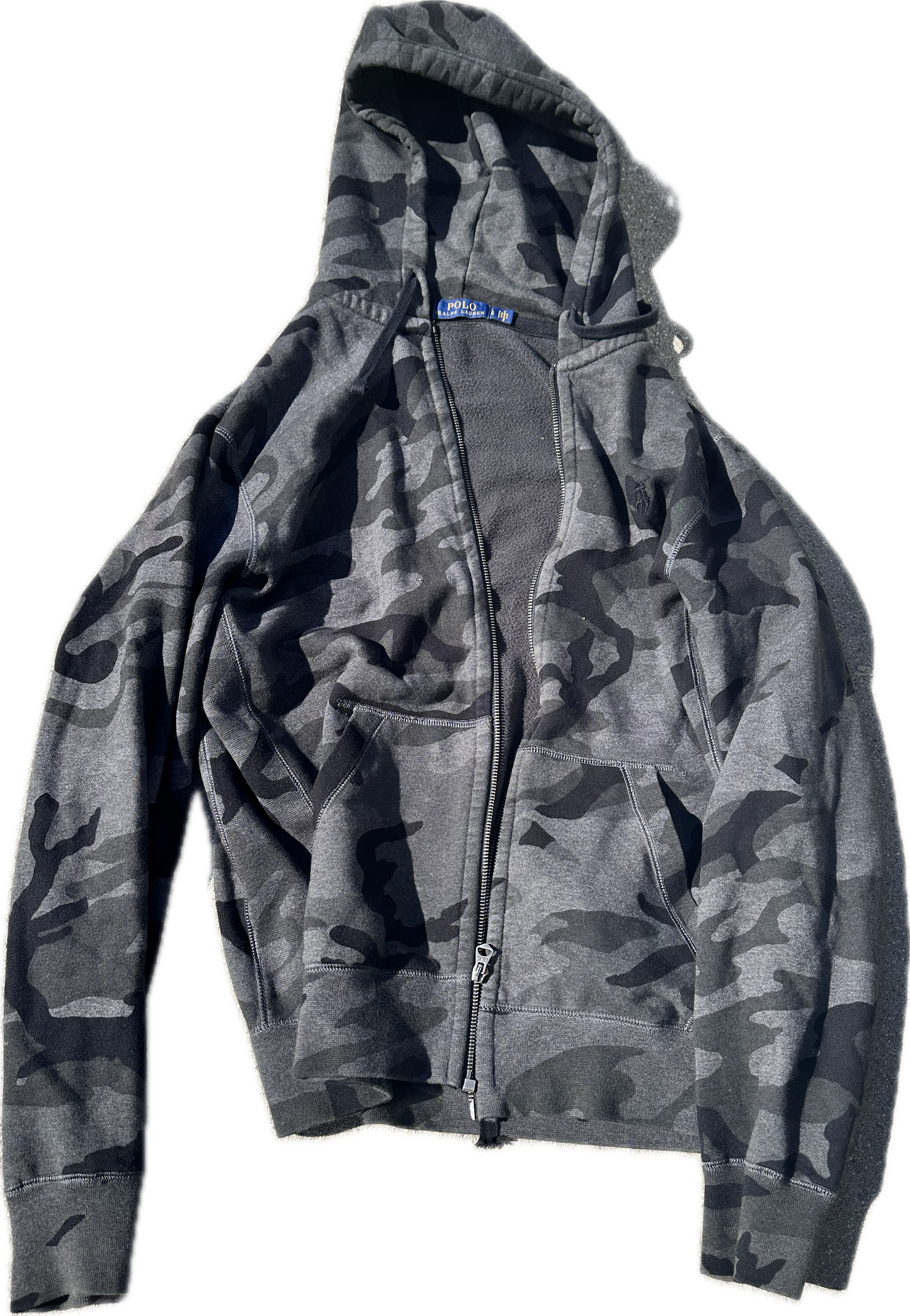 THE GENTLEMEN: Phuc's “FAAWKS” RALPH LAUREN POLO Camo Blue Black Zip Hoodie (M)