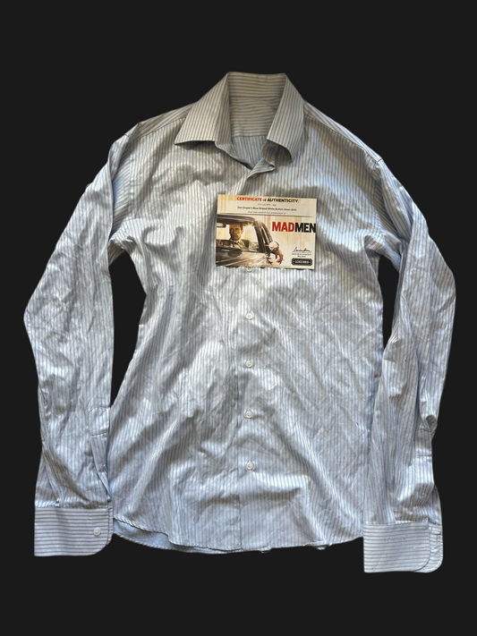 Mad Men: Don's LS Blue Stripe white button Shirt (M/L)