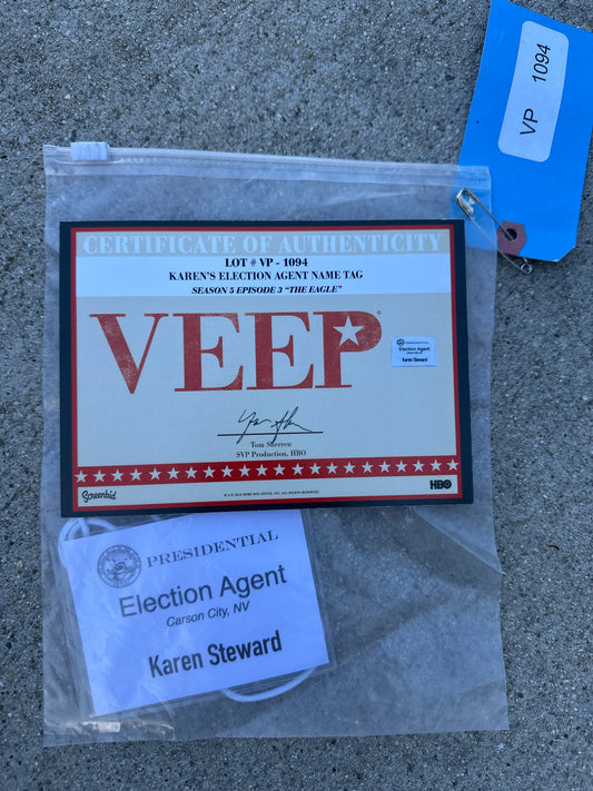 VEEP: Karen Steward HERO Election Agent Name Tag