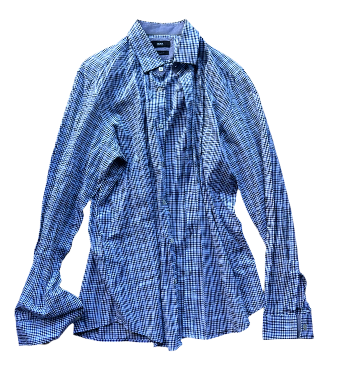 PARKS AND RECREATION: Ben Wyatt HERO BOSS Plaid Shirt (M)