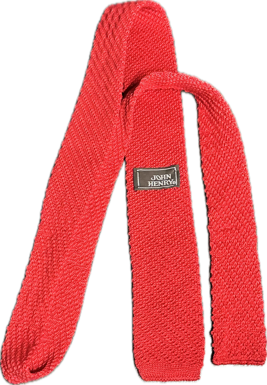 THE GENTLEMEN: Ray’s JOHN HENRY Red Knit Skinny Necktie