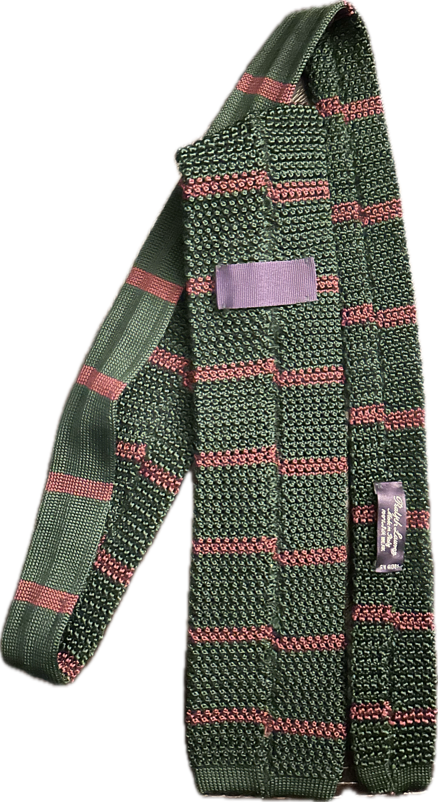 THE GENTLEMEN MOVIE: Michael's RALPH LAUREN POLO Knit Red and Green Stripe necktie