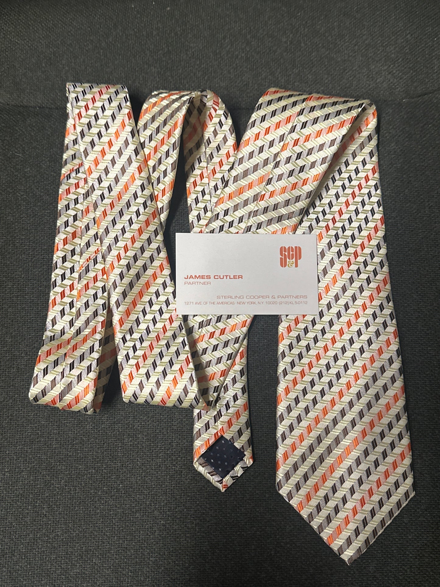 MAD MEN: James Cutler's Vintage Tie and Business Card