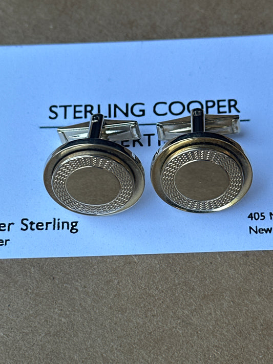 MAD MEN: Roger Sterling’s HERO Mid-Century Gold Cufflinks & Business Card
