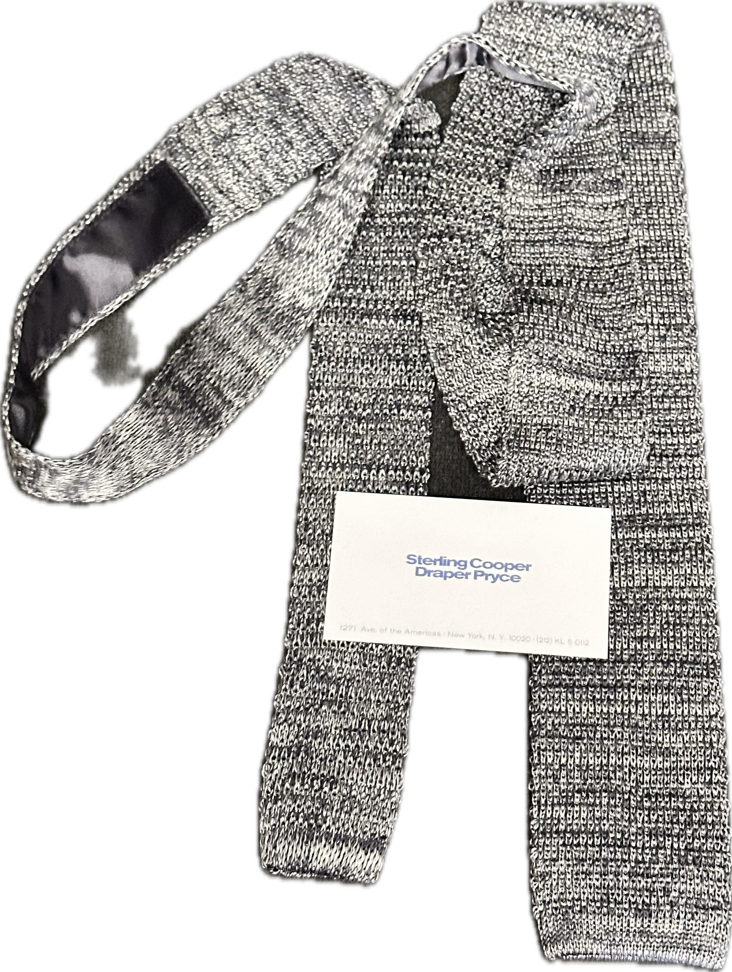 MAD MEN: Pete Campbell’s Vintage Necktie with Sterling Cooper Business Card