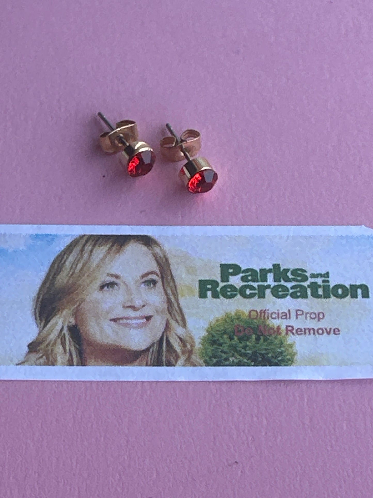 PARKS AND RECREATION: Leslie Knope HERO holiday gold ball Earrings