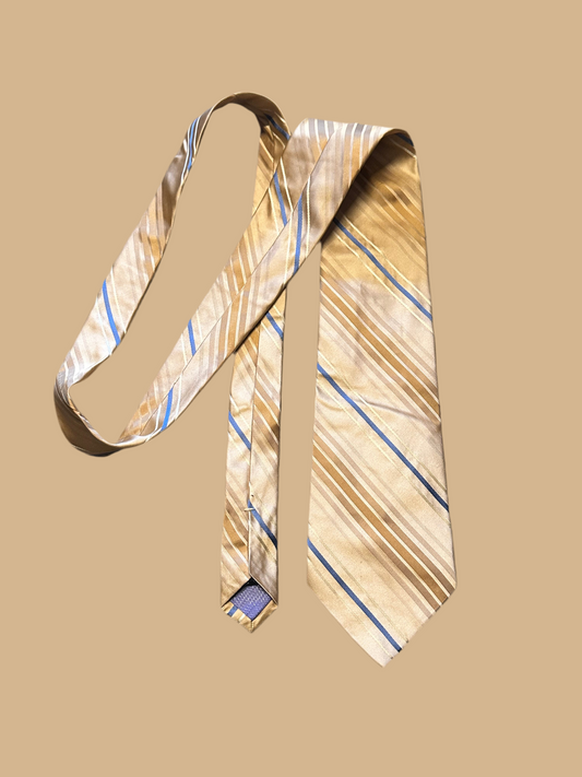HOUSE: Dr. James Wilson HERO 100% silk Yellow and Blue stripe Necktie