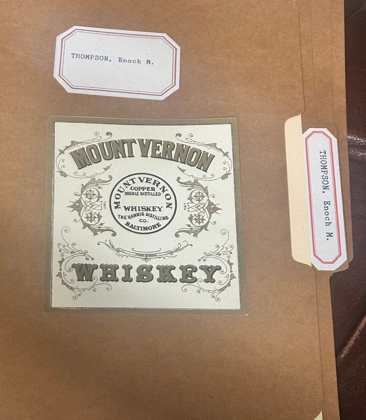 BOARDWALK EMPIRE: Enoch Thompson's Arrest Papers and Whiskey Label from Episode 508