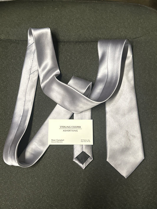 MAD MEN: Pete Campbell’s Vintage Necktie with Sterling Cooper Business Card