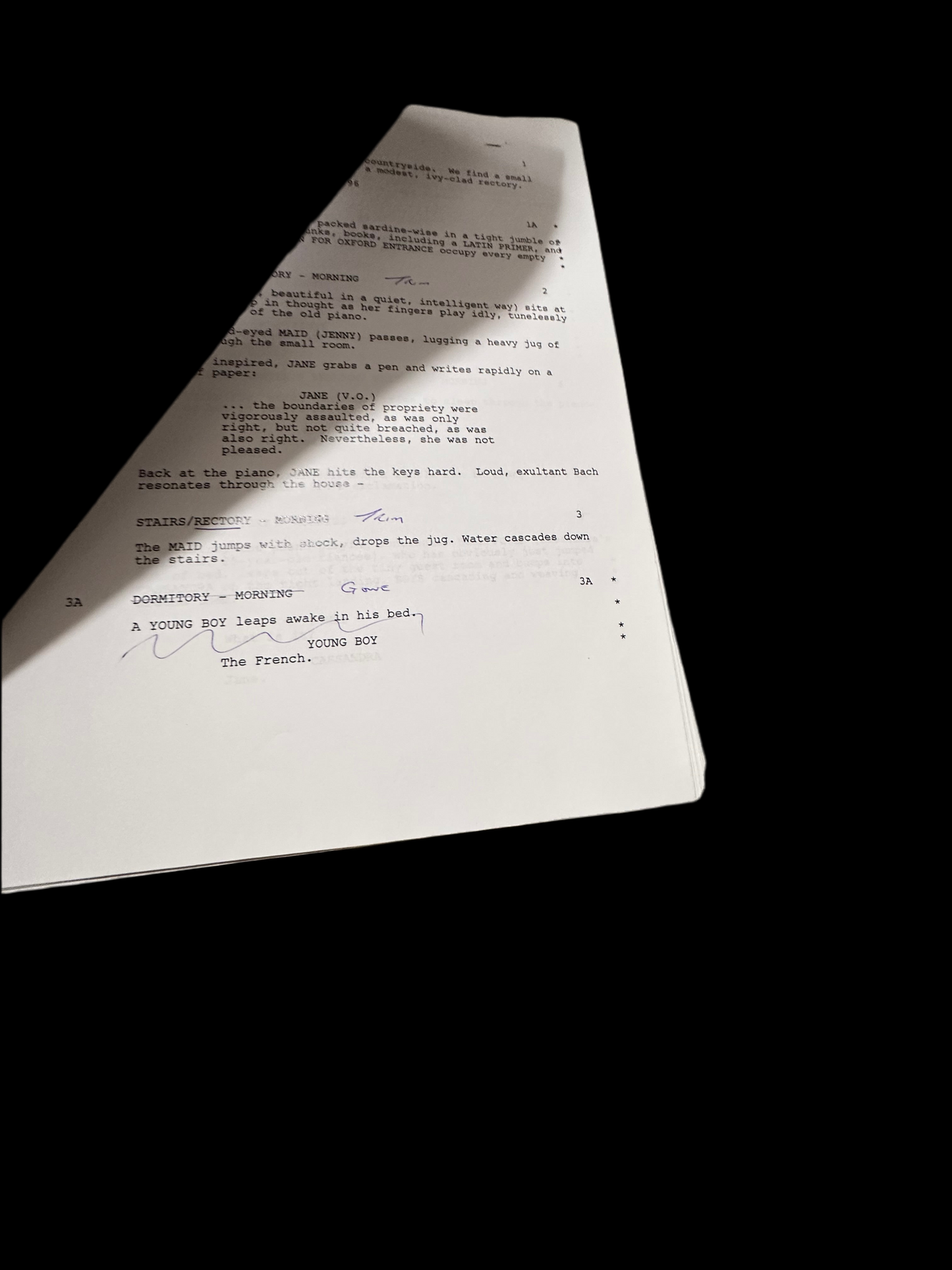 BECOMING JANE MOVIE: Director Kevin Hood’s working Script with notes