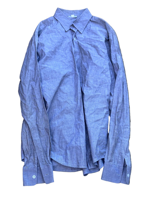 JUSTIFIED: Raylan's HERO STEVEN ALLEN Long Sleeve Charcoal Button Shirt (M)