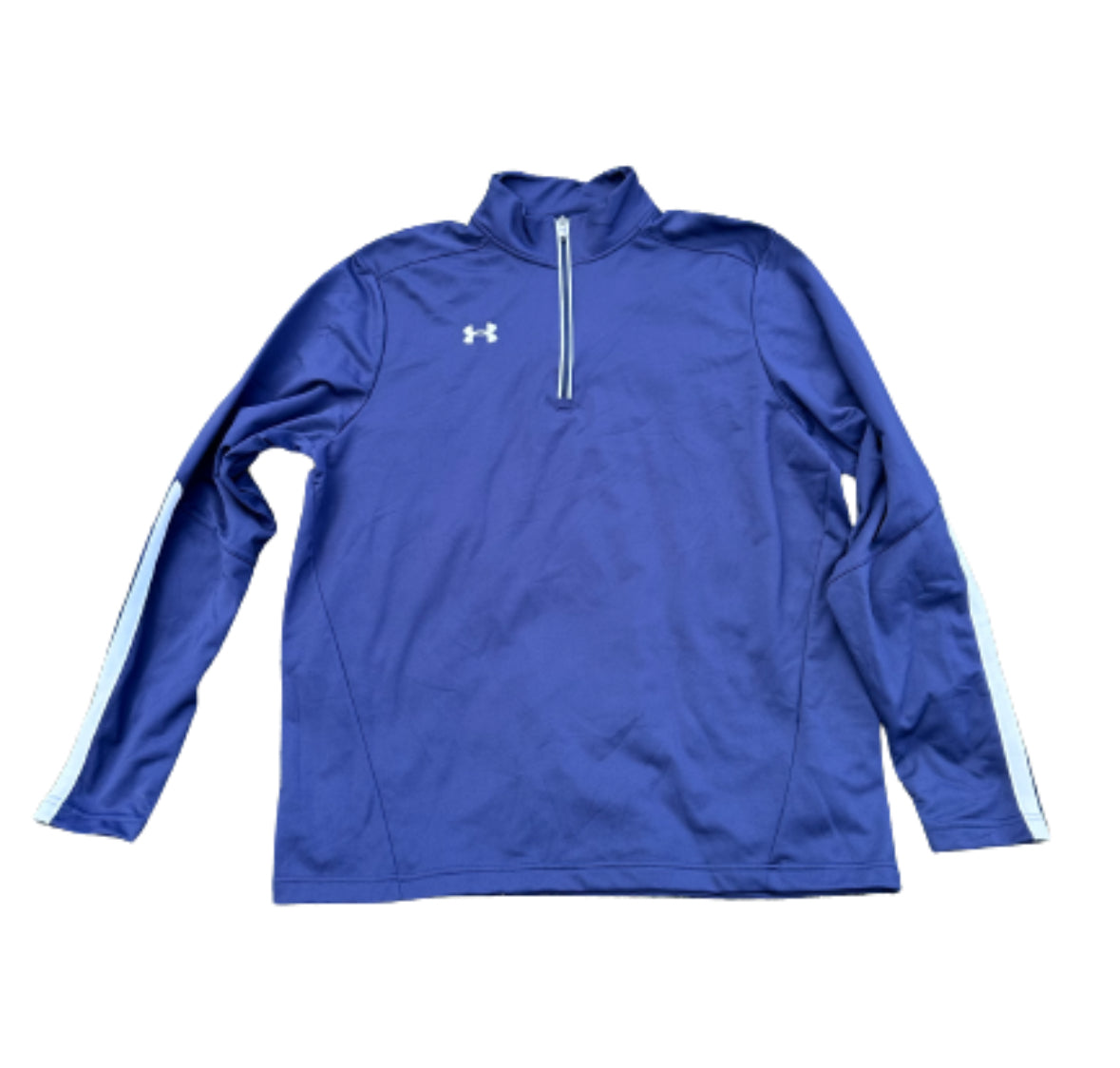 BALLERS: Spencer Strassmore “Dwayne Johnson” fitted Under Armour LS Blue Shirt (XL)