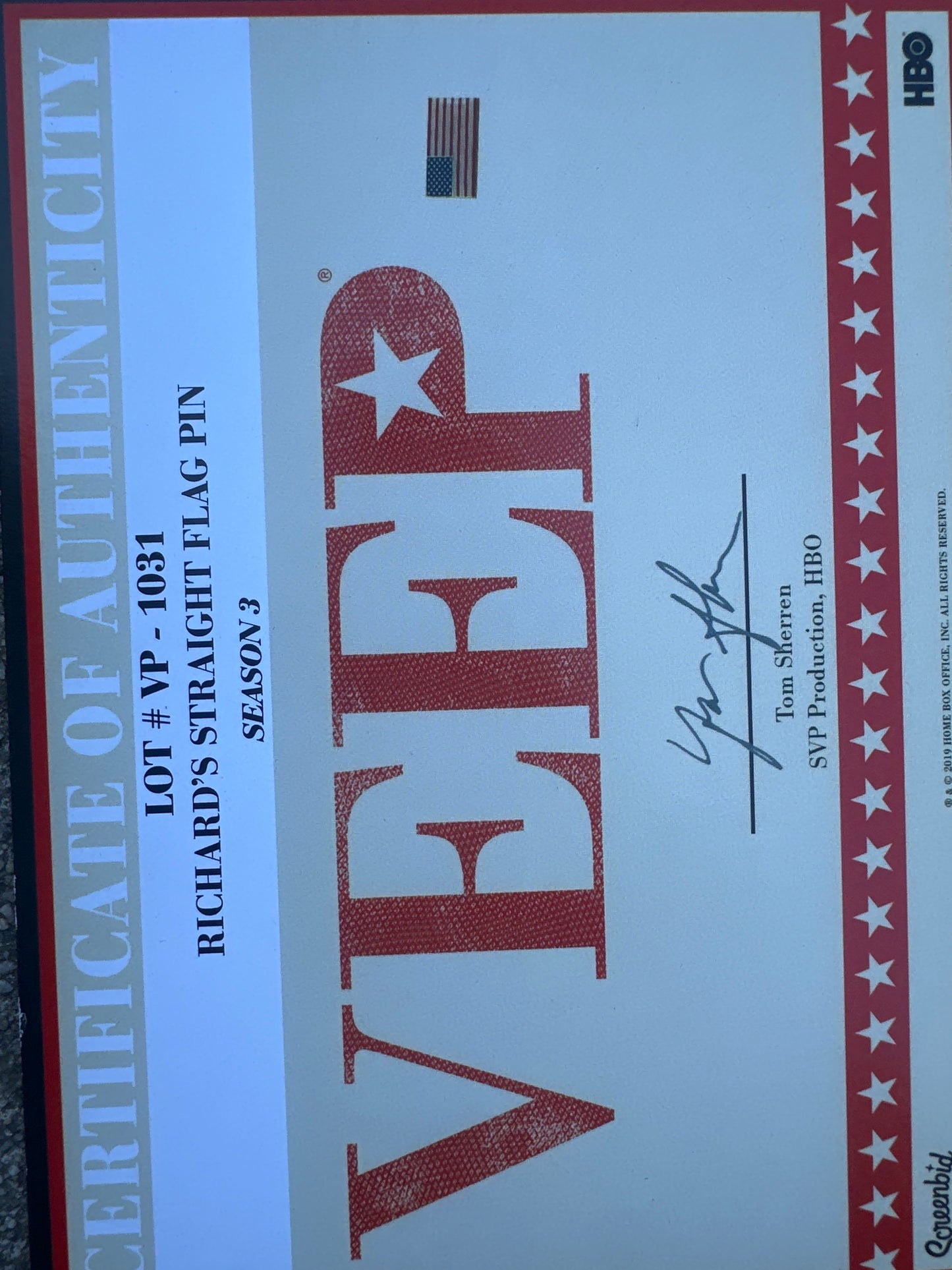 VEEP: Richard’s American Flag Pin