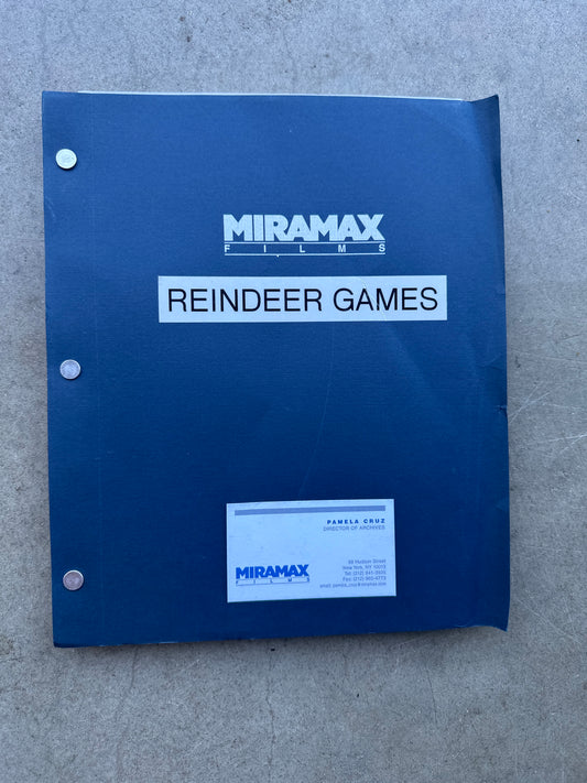 REINDEER GAMES MOVIE: Director Signed Script from The MIRAMAX Archive