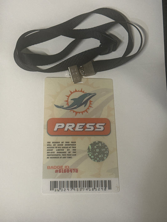 BALLERS: HERO MIAMi DOLPHIN Press Badge from Season 1