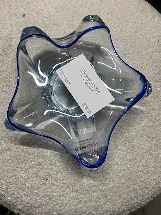 MAD MEN: Don Draper Mid Century Deco Glass Ashtray and Business Card