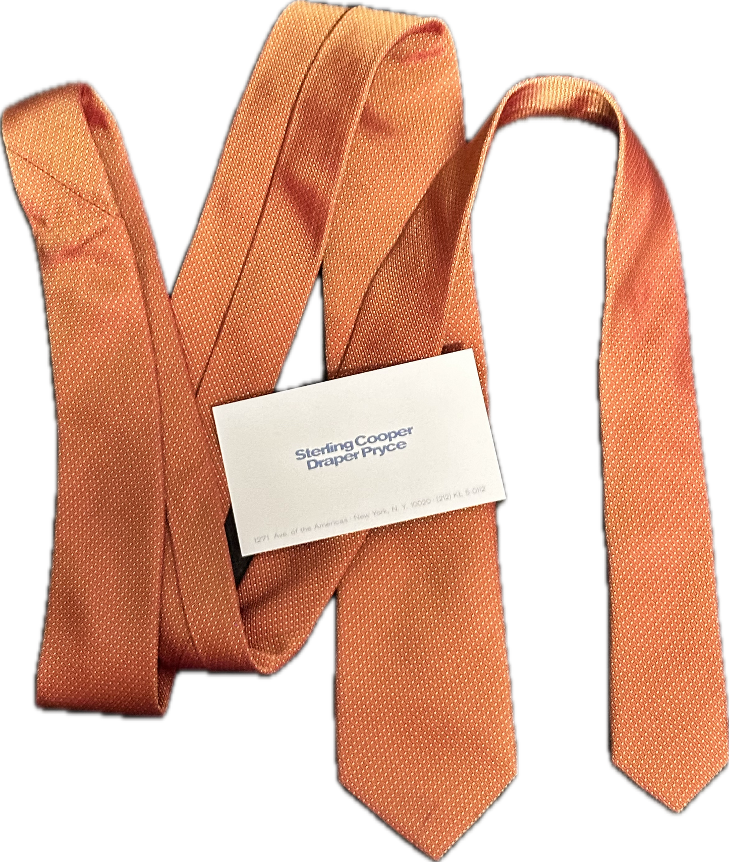 MAD MEN: Pete Campbell’s Vintage Necktie with Sterling Cooper Business Card