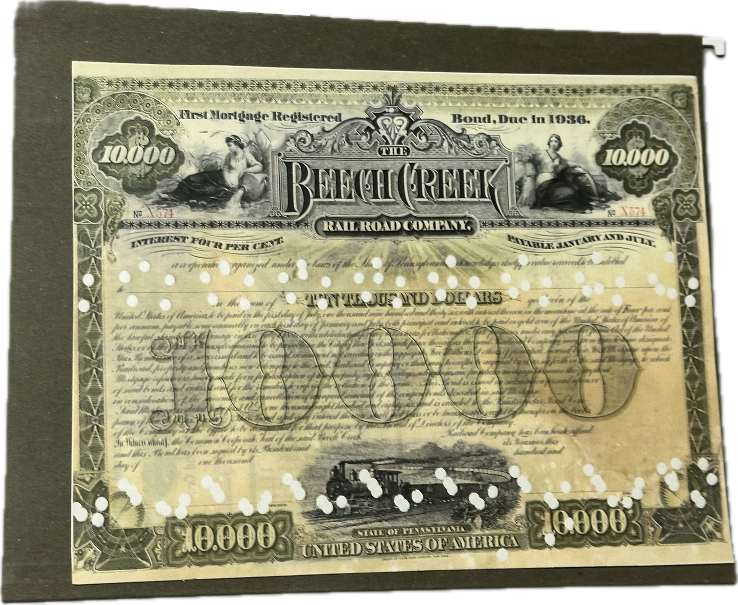 BOARDWALK EMPIRE: Nucky Thompson HERO Rail Bond Stock Papers Prop from Episode 501