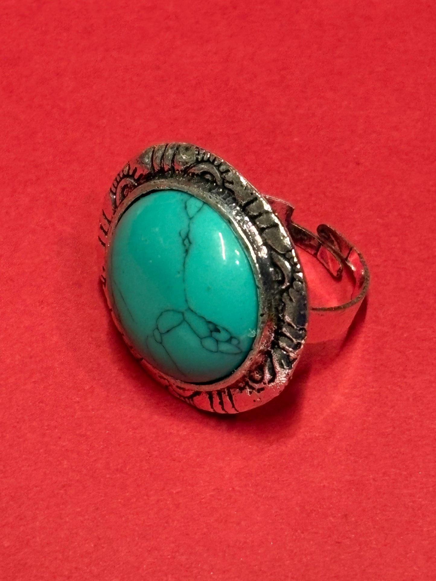 MAD MEN: Megan Draper Mid-Century adjustable silver Stone Ring