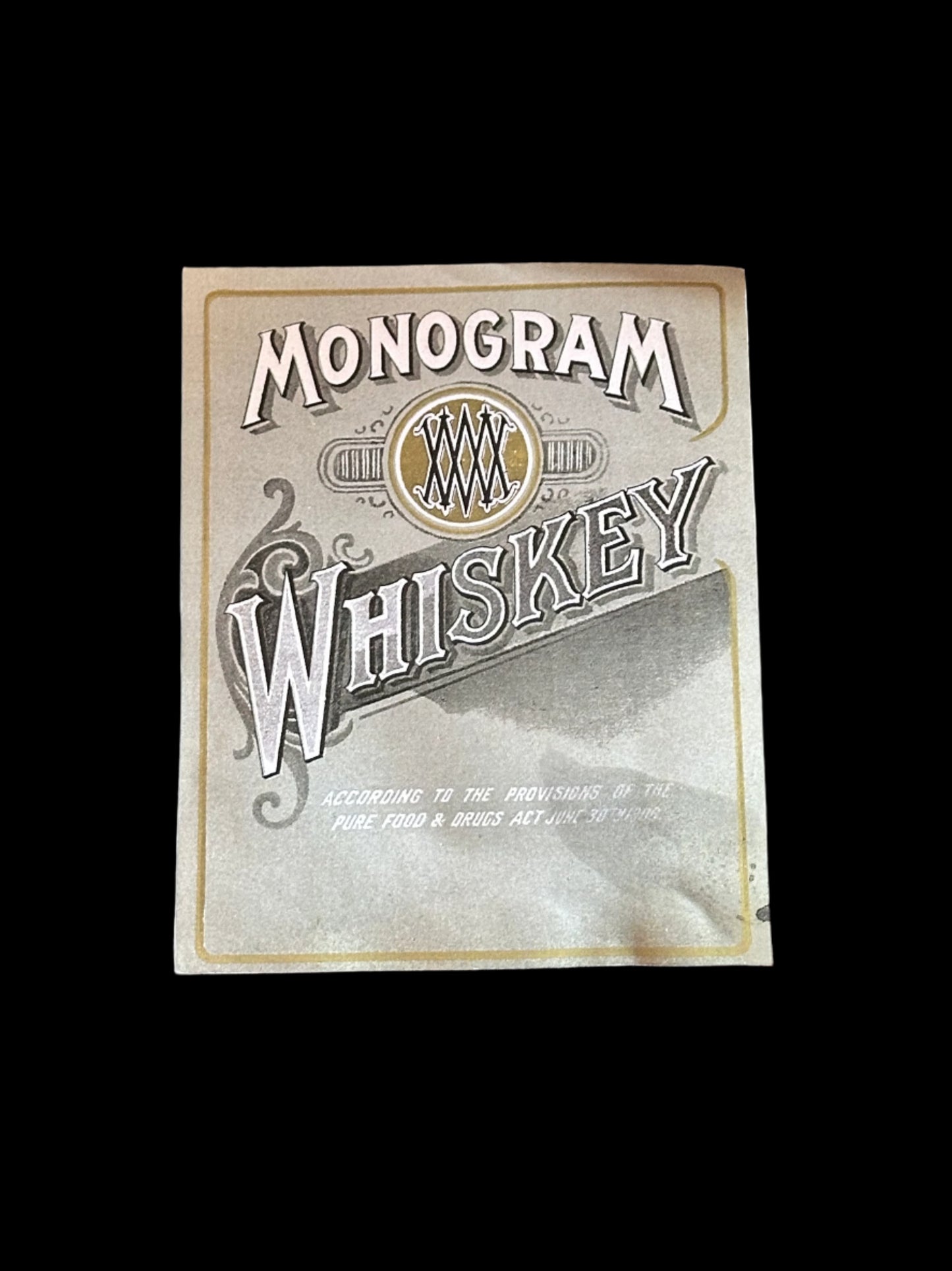 Boardwalk Empire: Chalky’s Episode 105 Bootleg MONOGRAM Whiskey Bottle Label