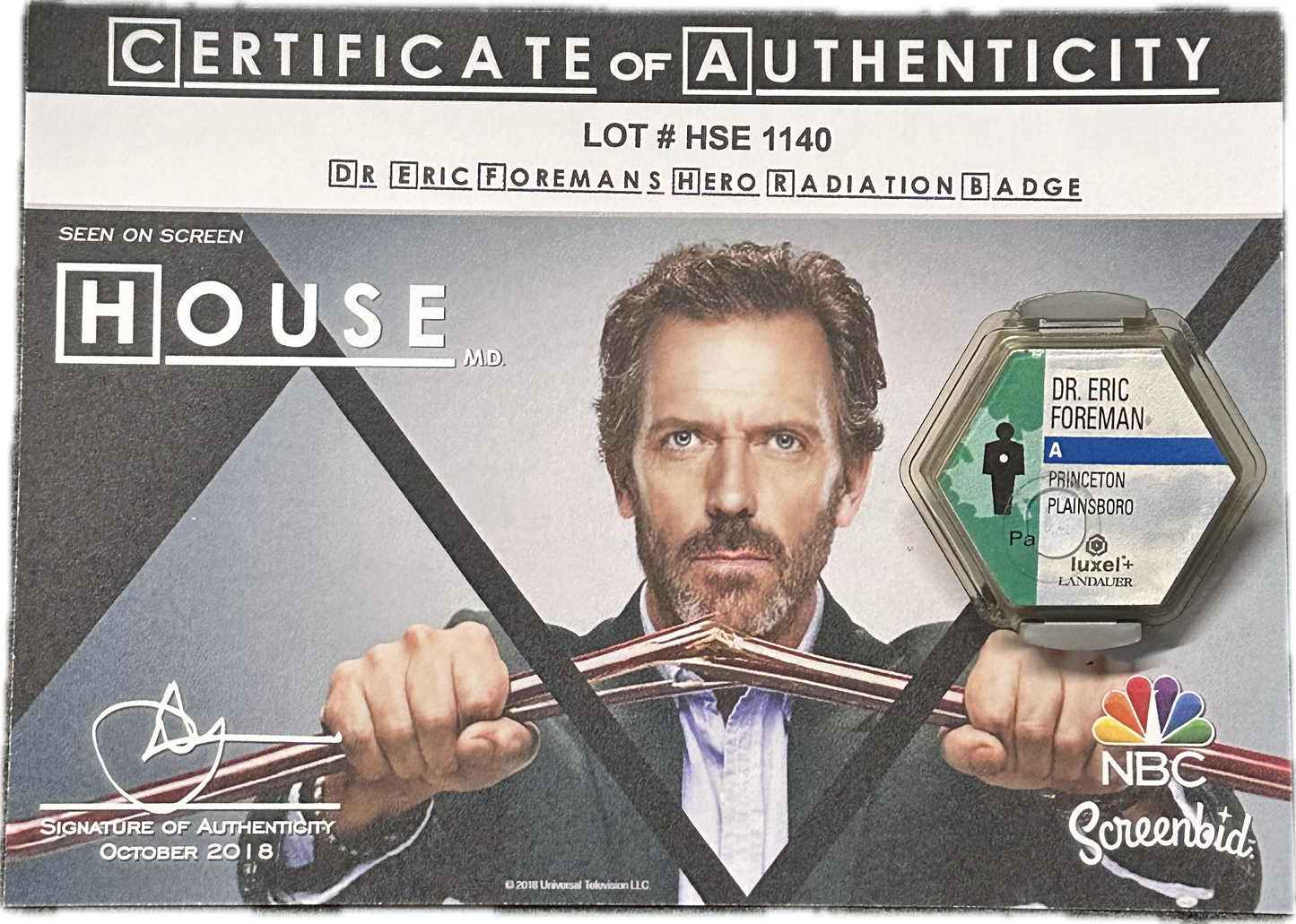 HOUSE: Dr. Eric Foreman's HERO Radiation Badges