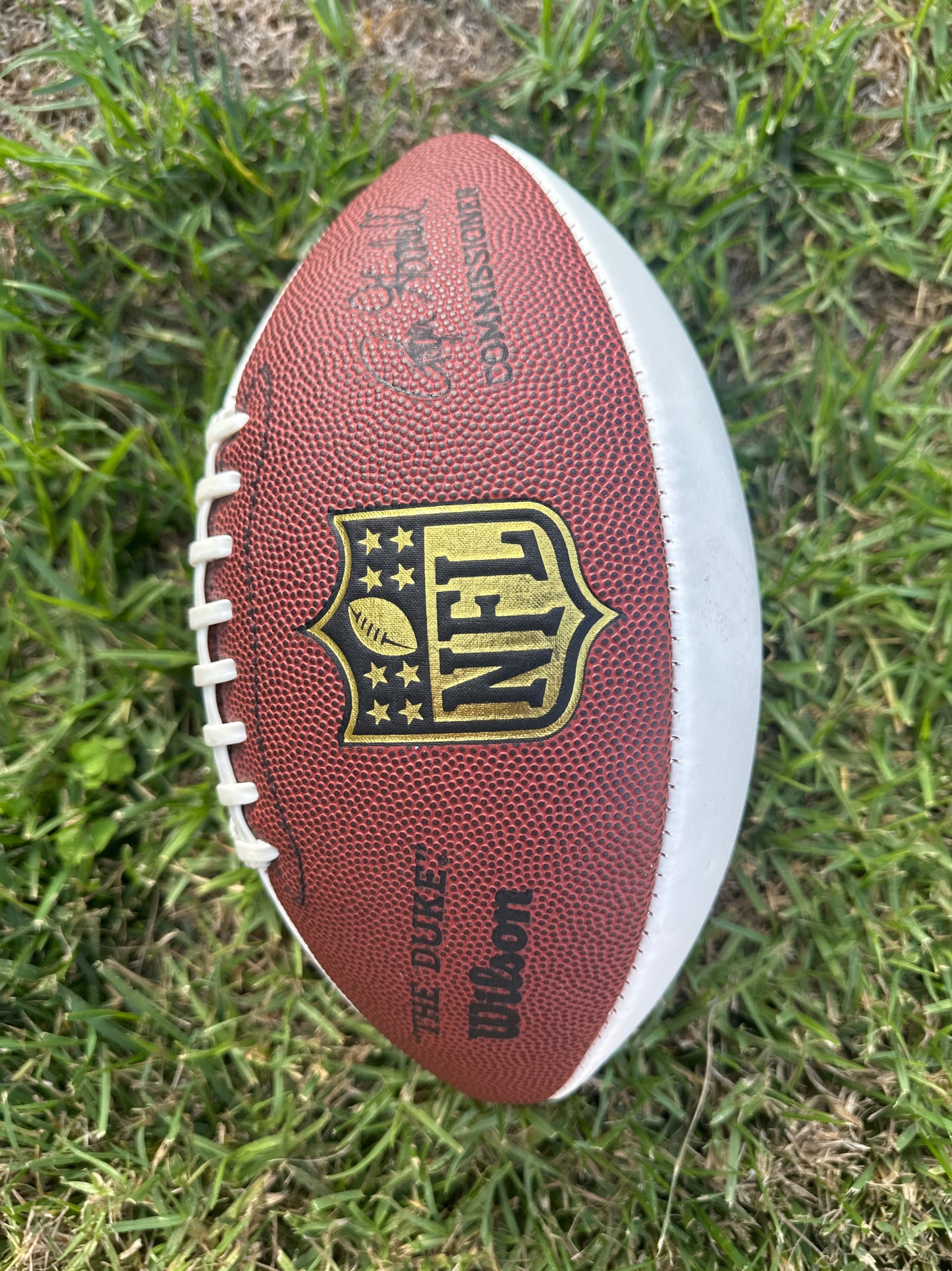 BALLERS: Spencer Strassmore's HERO White & Brown Leather “The Duke”Football Office Set Decoration