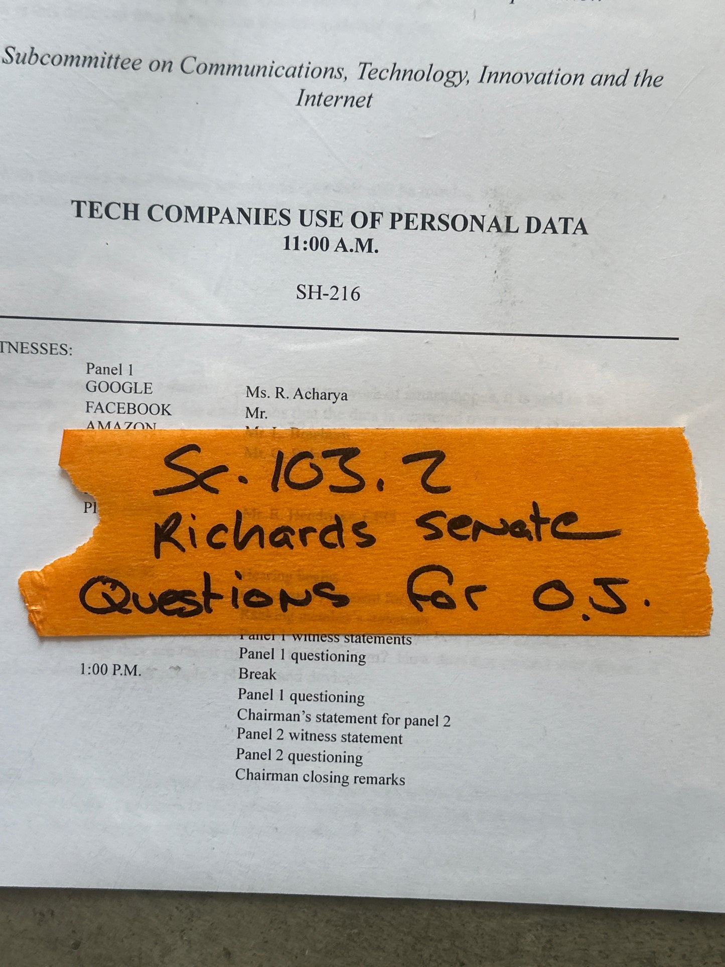 SILICON VALLEY: Richard's Senate Questions for O.J.