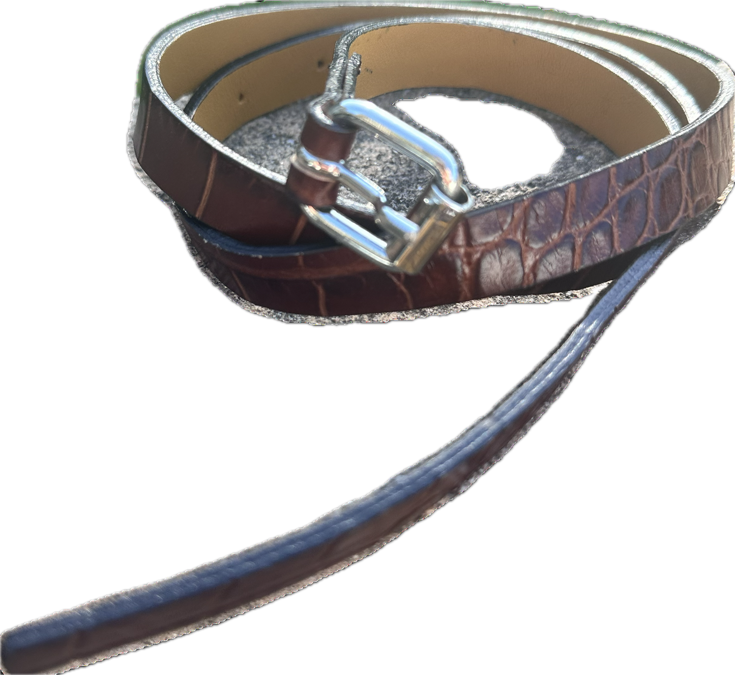 PARKS AND RECREATION: Leslie Knope Italian Made Leather Brown Thin Belt (S)